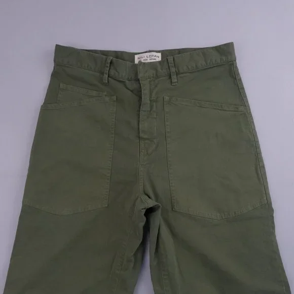 Nili Lotan Olive Green Cropped Ankle Pants - Picture 4 of 12